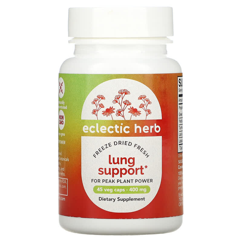 Eclectic Institute Freeze Dried Fresh Lung Support 400 mg 45 Veg Caps 23363324125