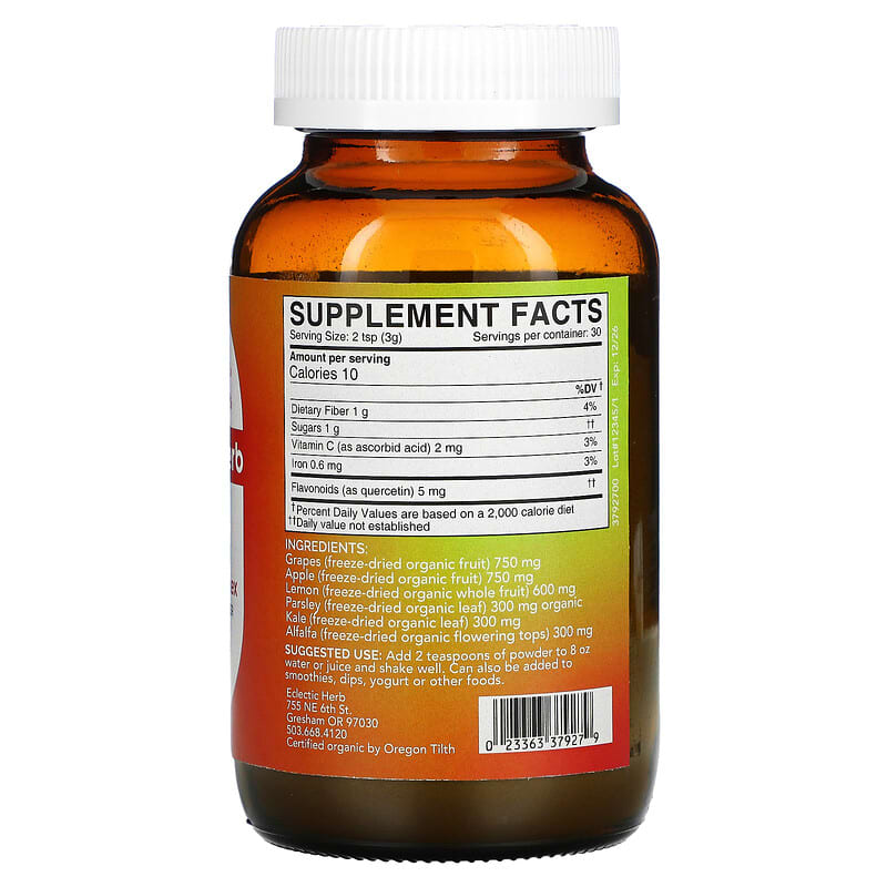 Eclectic Institute, Freeze-Dried Fresh, Quercetin Flavonoid Complex, 3.2 oz (90 g) 23363379279