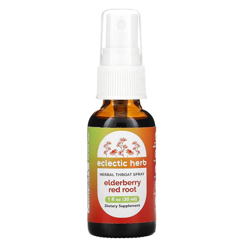 Eclectic Institute Herbal Throat Spray Elderberry Red Root 1 fl oz (30 ml) 23363200726