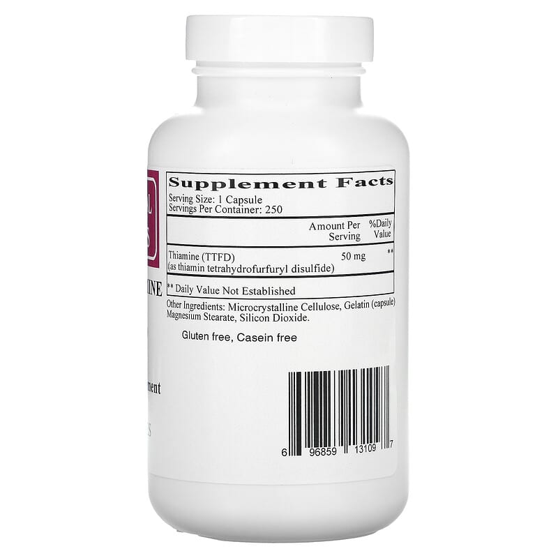 Ecological Formulas, Allithiamine (Vitamin B1), 50 mg, 250 Capsules 696859131097