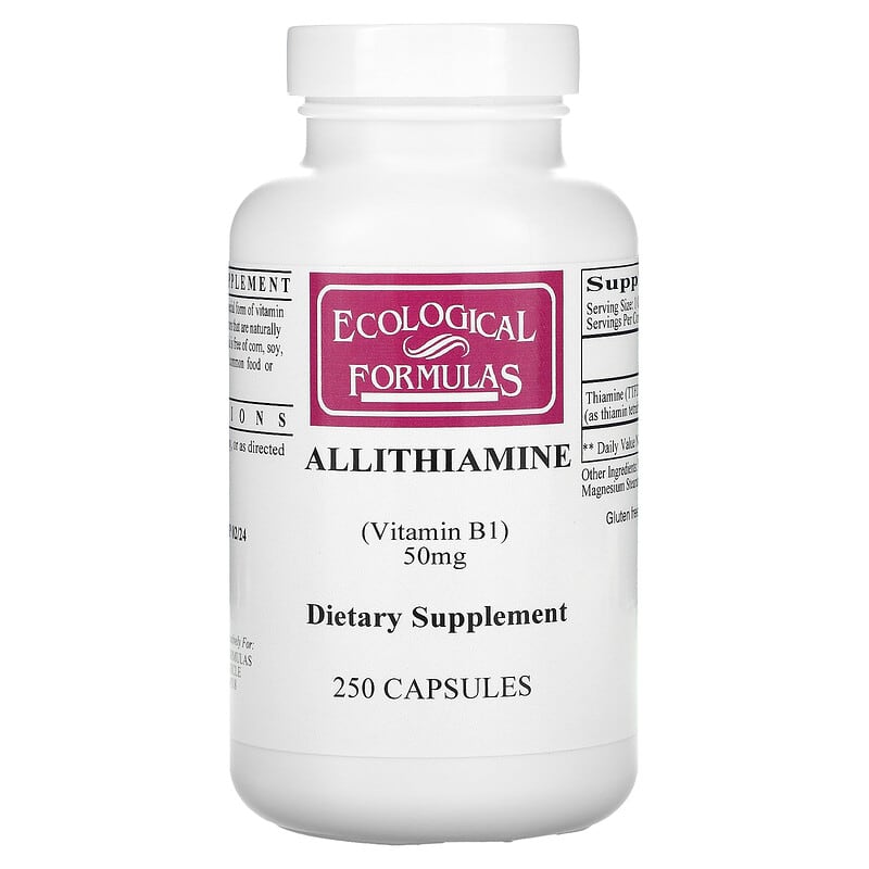 Ecological Formulas Allithiamine (Vitamin B1) 50 mg 250 Capsules 696859131097