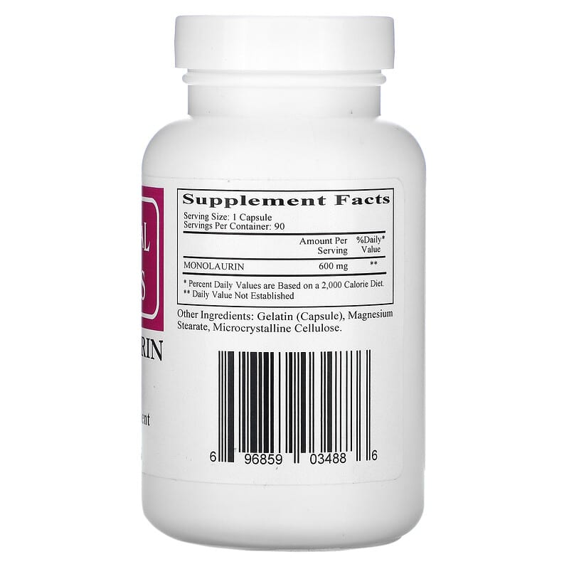 Ecological Formulas, Monolaurin, 600 mg, 90 Capsules 696859034886