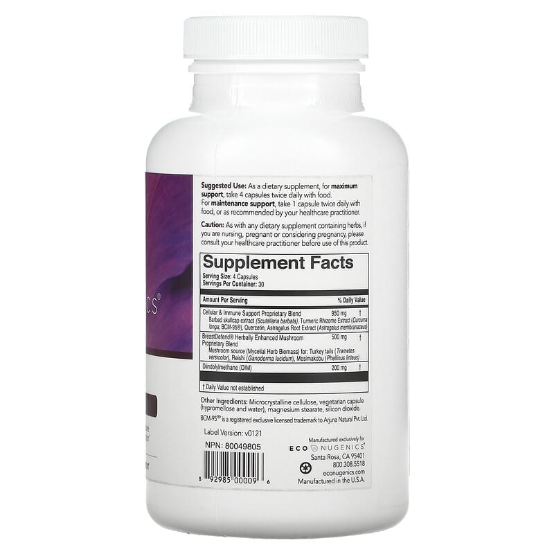 Econugenics, BreastDefend, 120 Vegetarian Capsules 892985000096