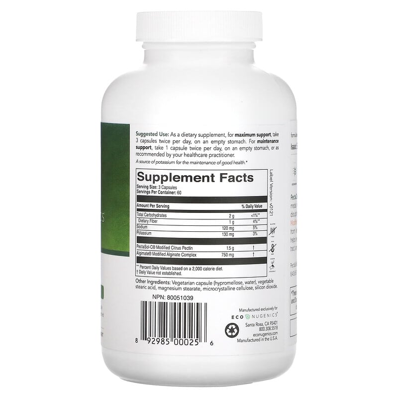 Econugenics, PectaClear, Toxic Metal Cleanse, 180 Vegetarian Capsules 892985000256