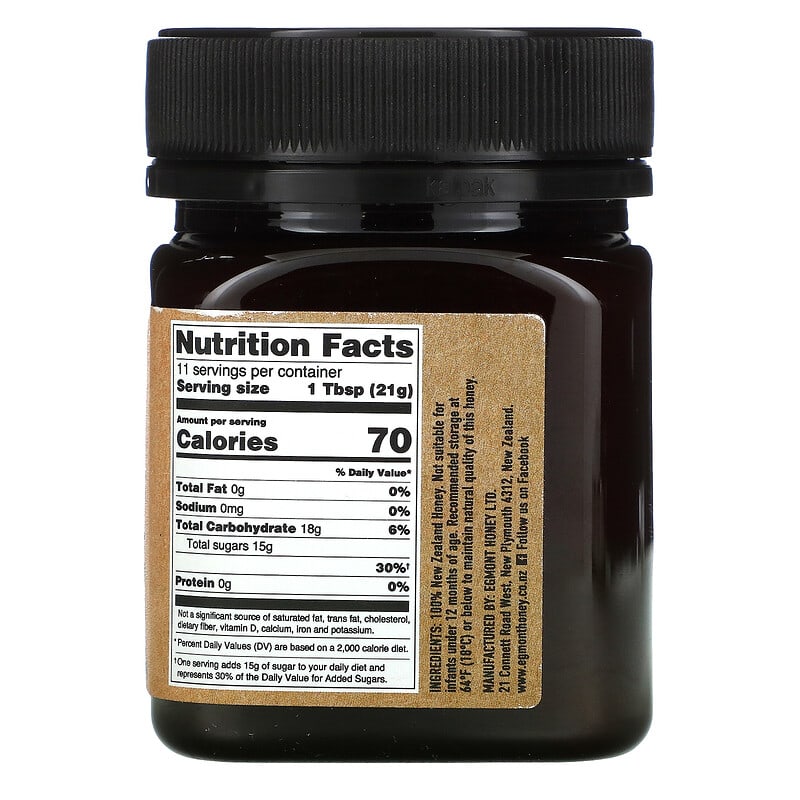 Egmont Honey, Manuka Honey, Raw And Unpasteurized, 829+ MGO,  8.82 oz (250 g) 9421904958371