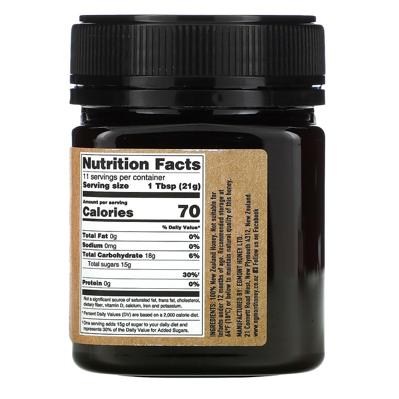 Egmont Honey, Manuka Honey, Raw And Unpasteurized, MGO 150+, 8.82 oz (250 g) 9421034911260