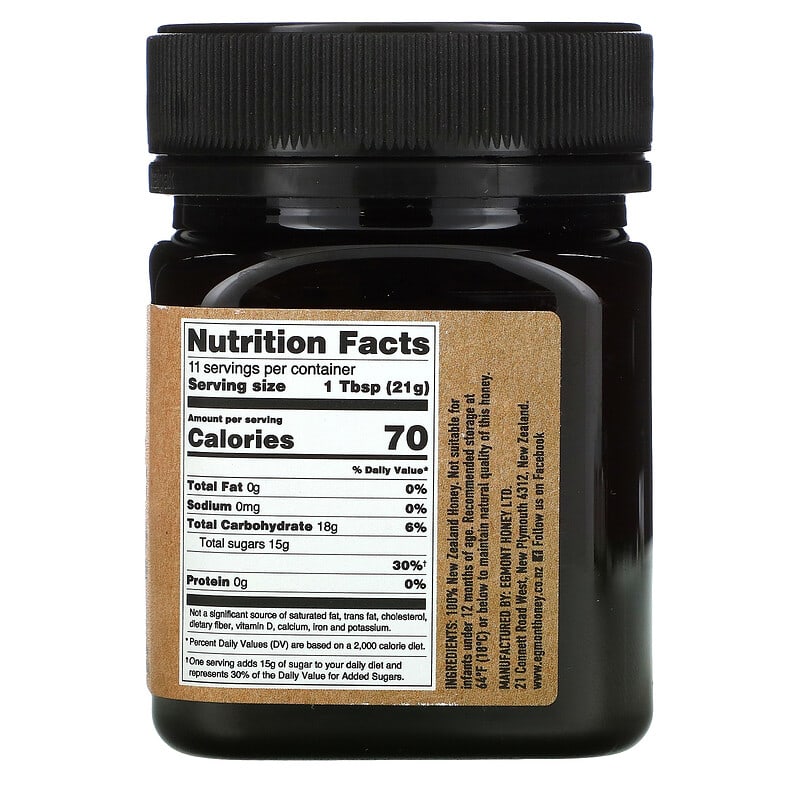 Egmont Honey, Manuka Honey, Raw And Unpasteurized, MGO 263+, 8.82 oz (250 g) 9421904958500