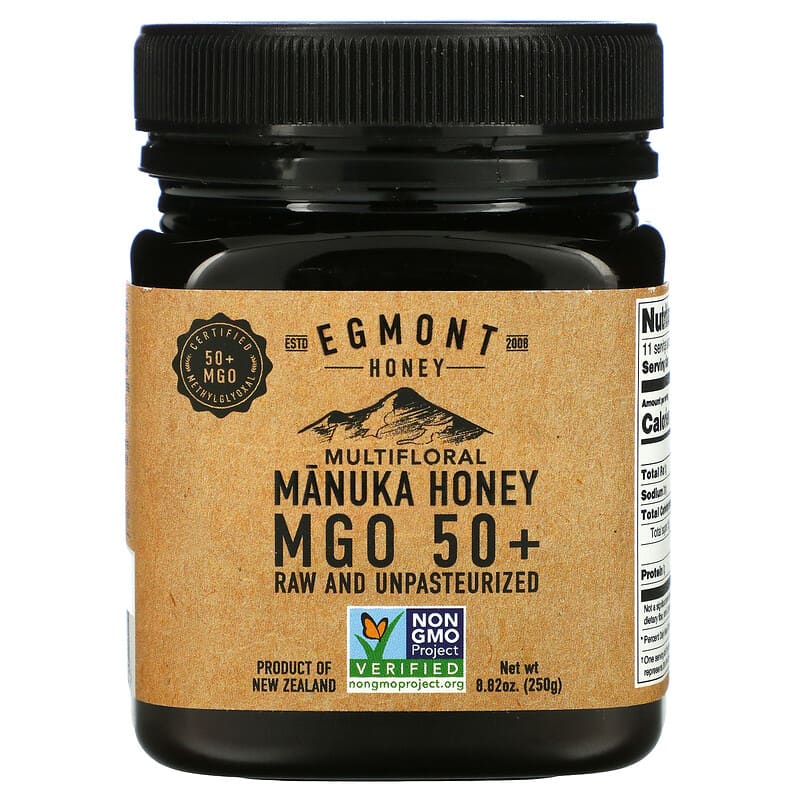Egmont Honey Multifloral Manuka Honey Raw And Unpasteurized 50+ MGO 8.82 oz (250 g) 9421905765305