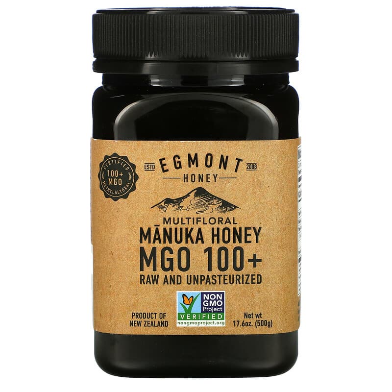 Egmont Honey Multifloral Manuka Honey Raw And Unpasteurized MGO 100+ 17.6 oz (500 g) 9421034910546