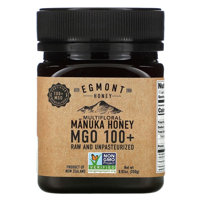 Egmont Honey Multifloral Manuka Honey Raw And Unpasteurized MGO 100+ 8.82 oz (250 g) 9421034911253