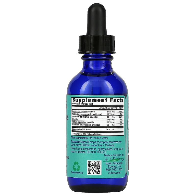 Eidon Mineral Supplements, Electrolytes, Liquid Concentrate, 2 oz (60 ml) 640923000406