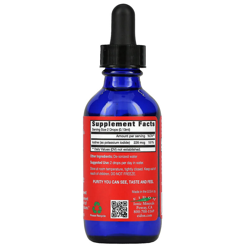 Eidon Mineral Supplements, Iodine, Liquid Concentrate, 2 oz (60 ml) 640923000314