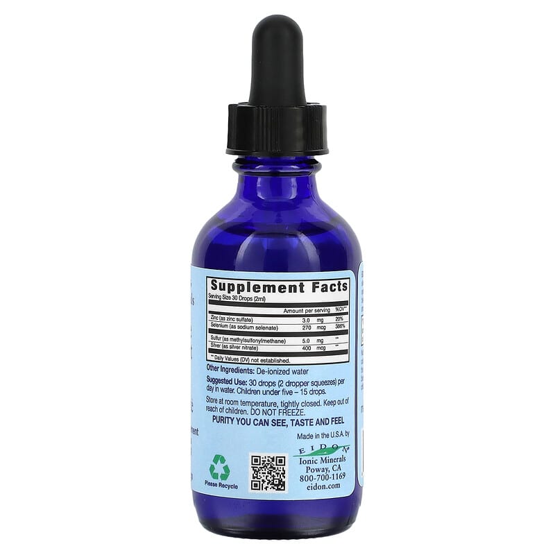 Eidon Mineral Supplements, Ionic Minerals, Immune Support, Liquid Concentrate, 2 oz (60 ml) 640923000215