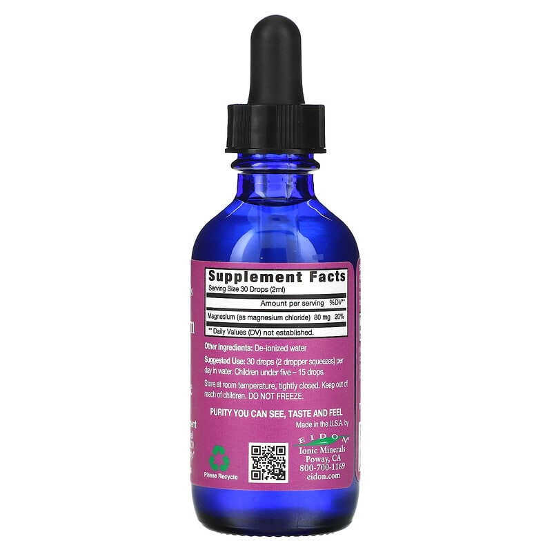 Eidon Mineral Supplements, Ionic Minerals, Magnesium, Liquid Concentrate, 2 oz (60 ml) 640923000246