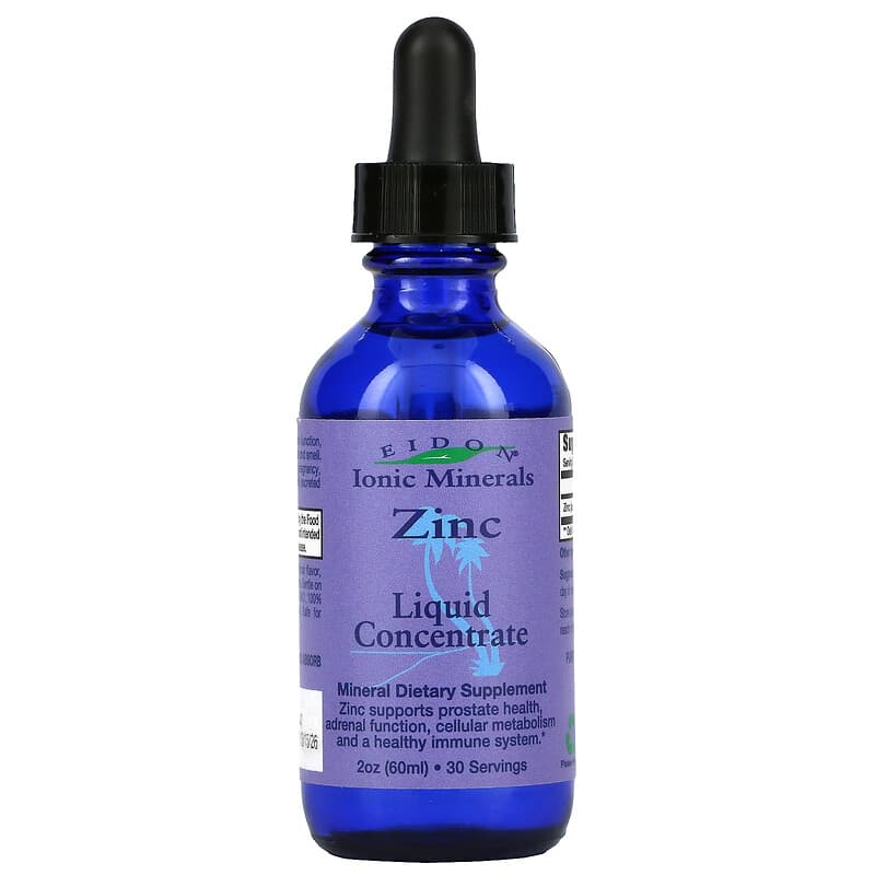 Eidon Mineral Supplements Ionic Minerals Zinc Liquid Concentrate 2 oz (60 ml) 640923000352