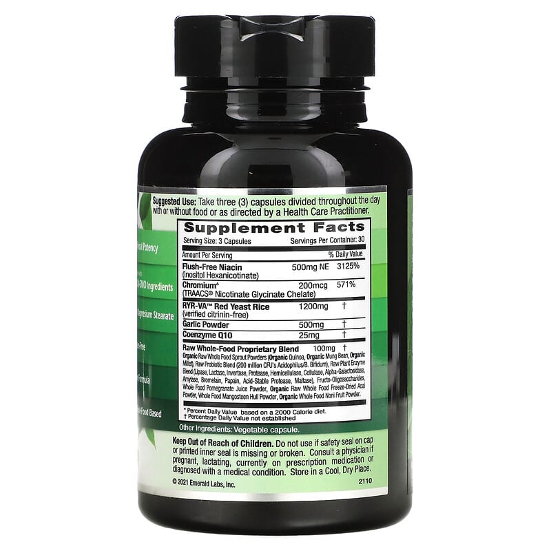 Emerald Laboratories, Cholesterol Health, 90 Vegetable Caps 743650002252