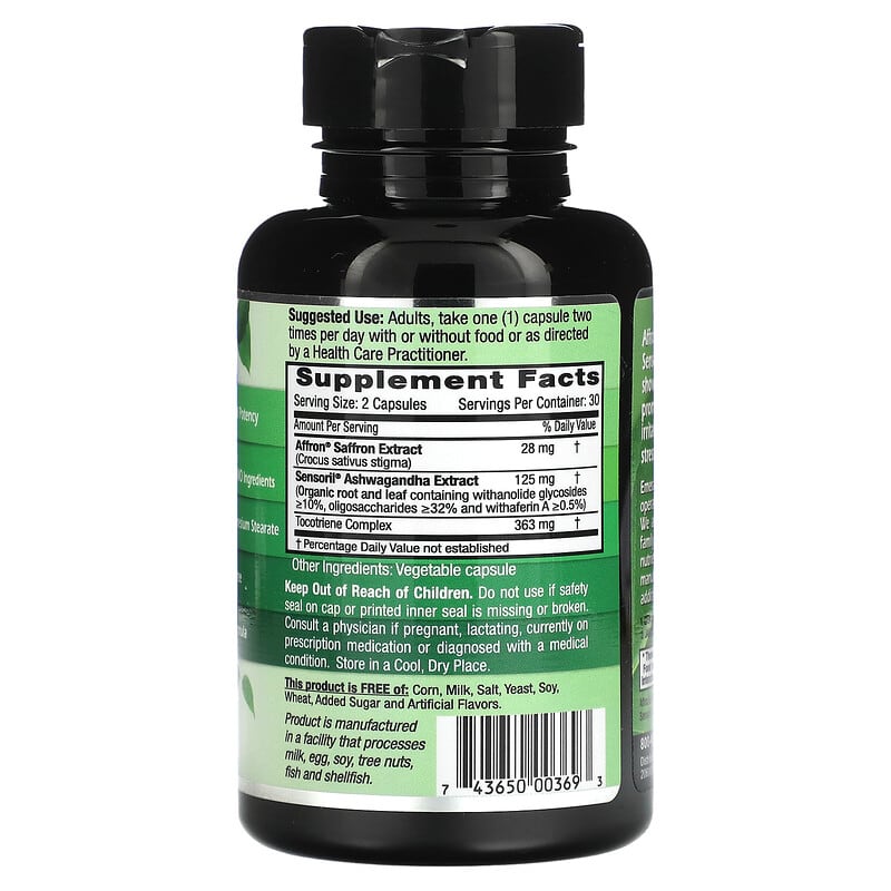 Emerald Laboratories, Elevated Mood with Affron Saffron Extract, 60 Vegetable Caps 743650003693