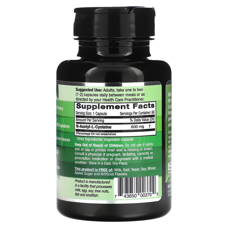 Emerald Laboratories, NAC Vegan, 600 mg, 60 Vegetable Caps 743650003709