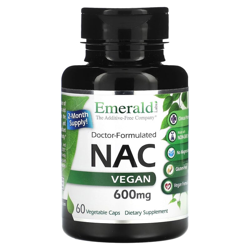 Emerald Laboratories NAC Vegan 600 mg 60 Vegetable Caps 743650003709