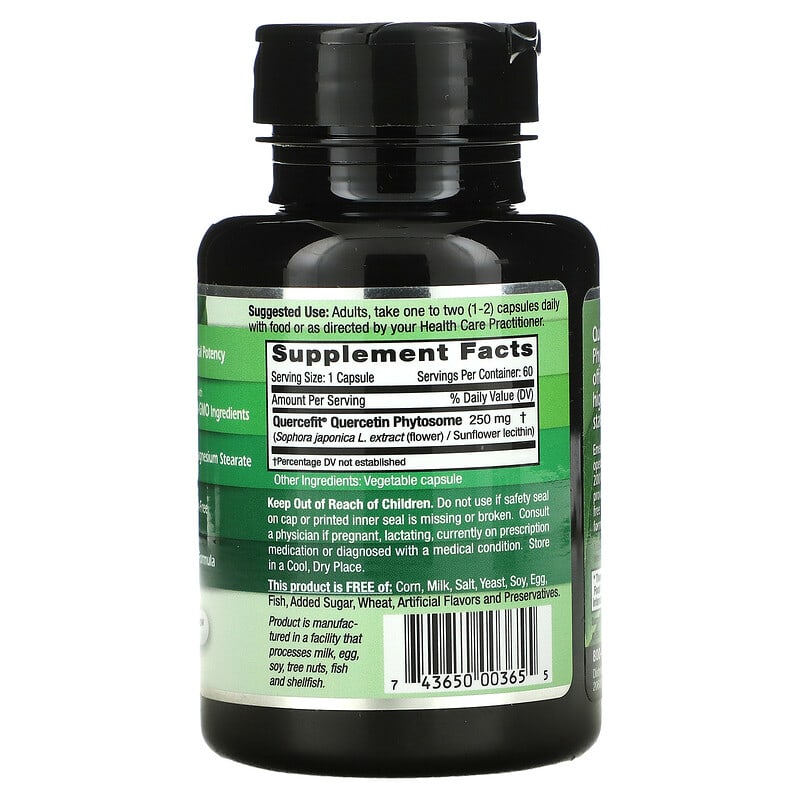 Emerald Laboratories, Quercetin Phytosome, 250 mg, 60 Vegetable Caps 743650003655