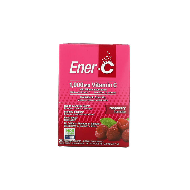 Ener-C, Vitamin C, Multivitamin Drink Mix, Raspberry, 30 Packets, 9.8 oz (278.4 g) 873024001021