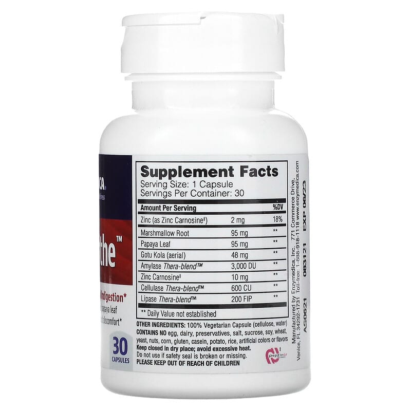 Enzymedica, Acid Soothe, 30 Capsules 670480981214