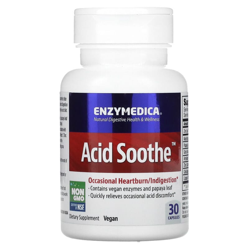 Enzymedica Acid Soothe 30 Capsules 670480981214