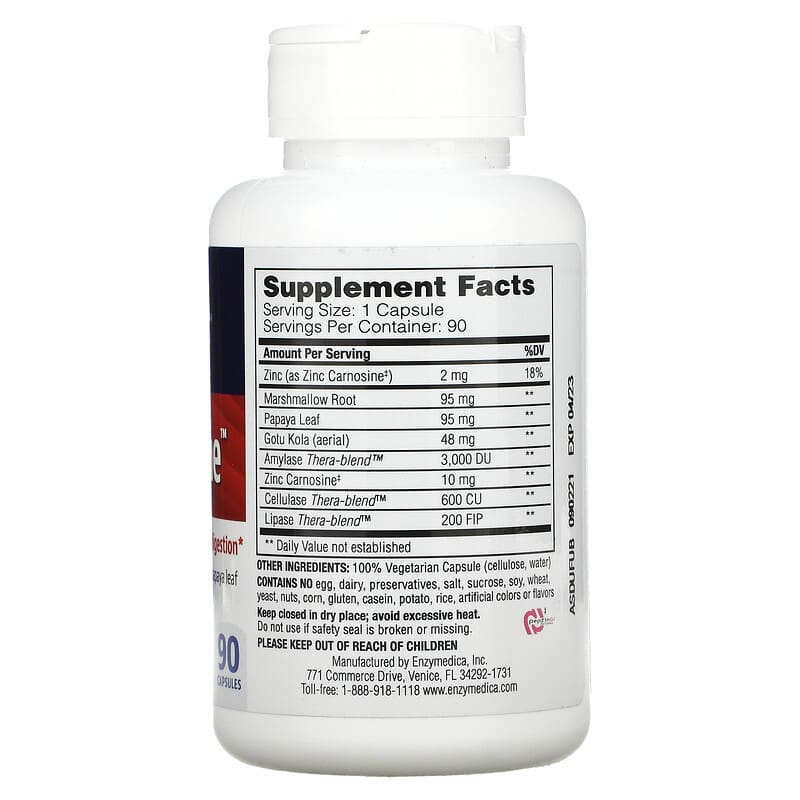 Enzymedica, Acid Soothe, 90 Capsules 670480981207