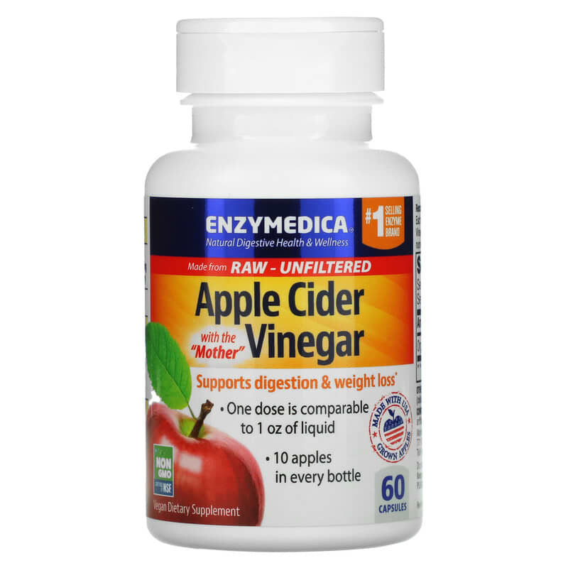 Enzymedica, Apple Cider Vinegar with the Mother, 60 Capsules 670480100820