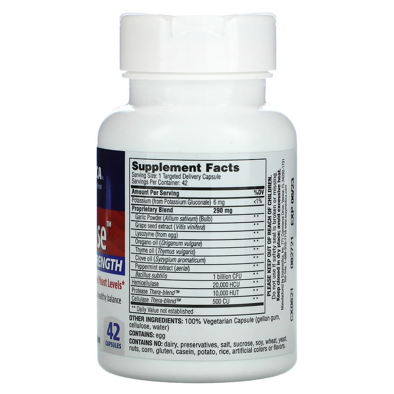 Enzymedica, Candidase, Extra Strength, 42 Capsules 670480130100