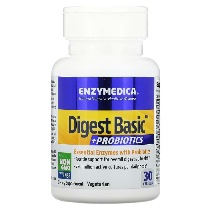 Enzymedica Digest Basic + Probiotics  30 Capsules 670480130506