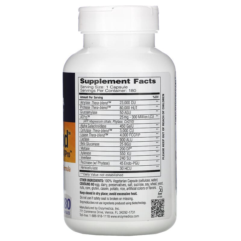 Enzymedica, Digest Gold with ATPro, 180 Capsules 670480202142