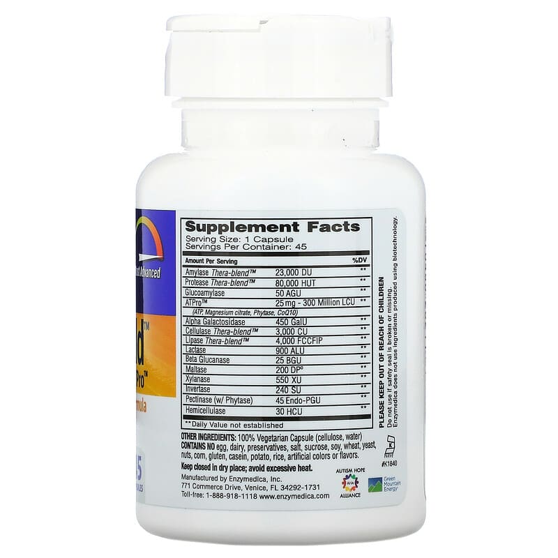 Enzymedica, Digest Gold with ATPro, 45 Capsules 670480202111