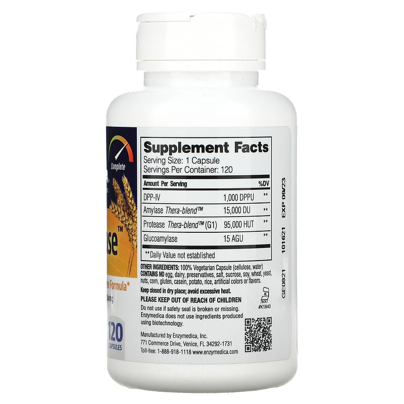 Enzymedica, GlutenEase, 120 Capsules 670480262016