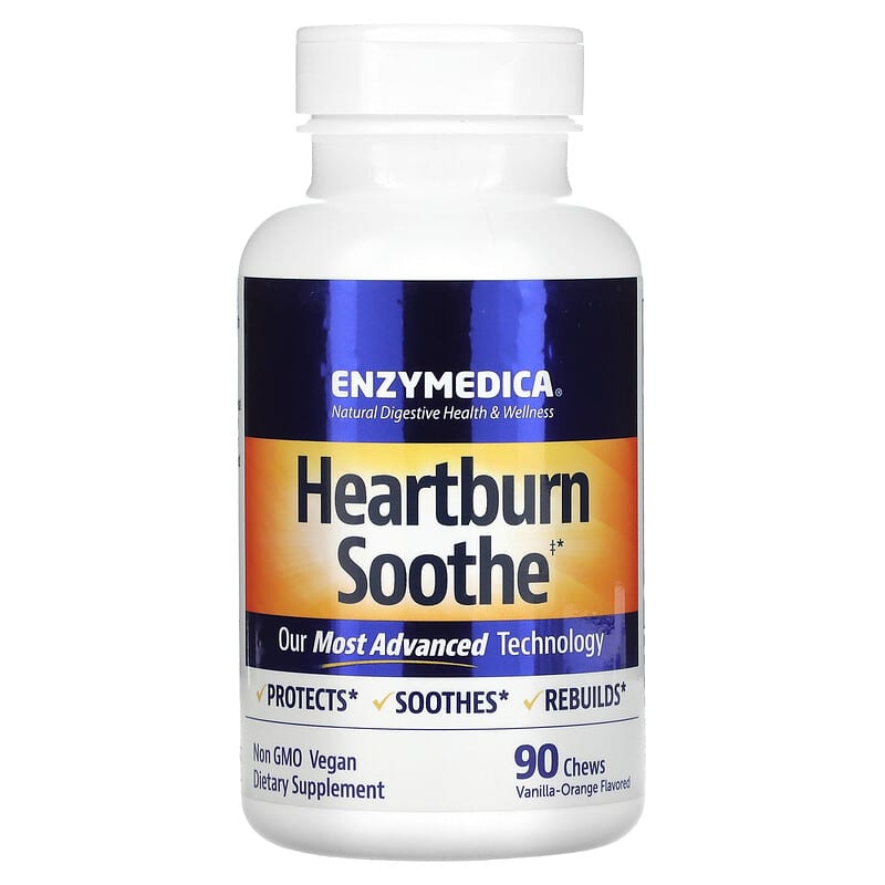 Enzymedica, Heartburn Soothe, Vanilla-Orange, 90 Chews 670480100318