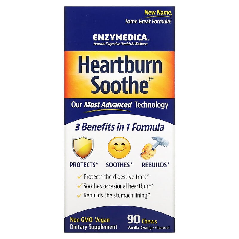 Enzymedica Heartburn Soothe Vanilla-Orange 90 Chews 670480100318