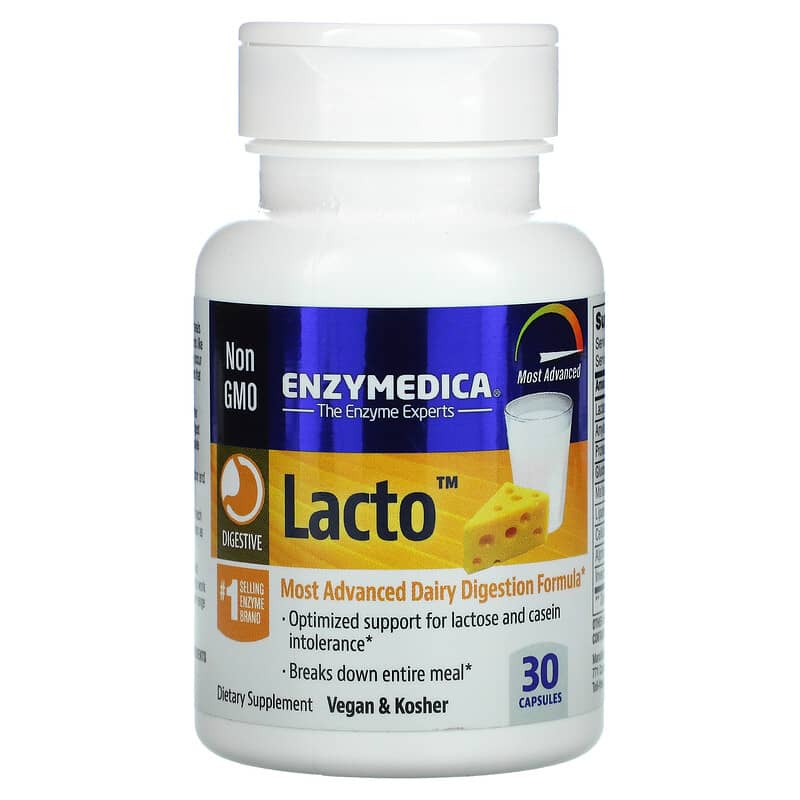 Enzymedica Lacto Most Advanced Dairy Digestion Formula 30 Capsules 670480241202
