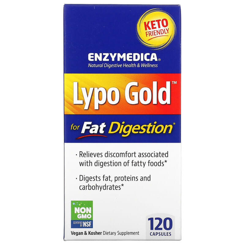 Enzymedica Lypo Gold For Fat Digestion 120 Capsules 670480981313