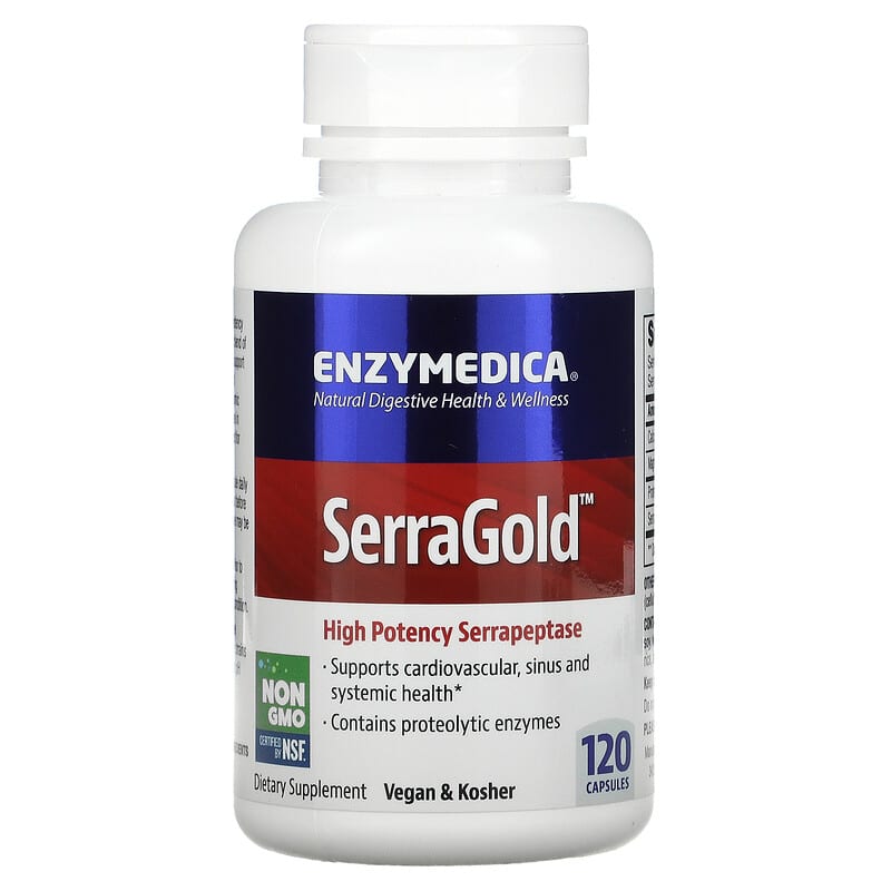 Enzymedica SerraGold High Potency Serrapeptase 120 Capsules 670480263013