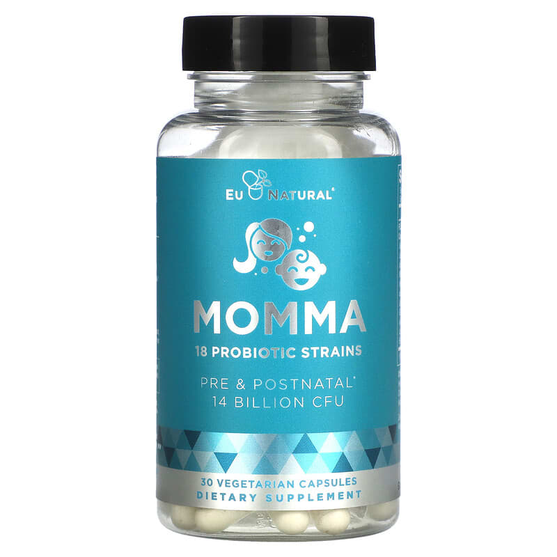 Eu Natural Momma 18 Probiotic Strains 14 Billion CFU 30 Vegetarian Capsules 855244008226