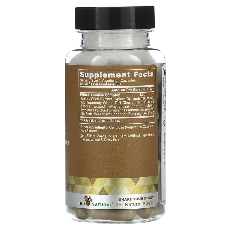 Eu Natural, PURGE!, Celery Seed & Tart Cherry,  60 Vegetarian Capsules 855244008127