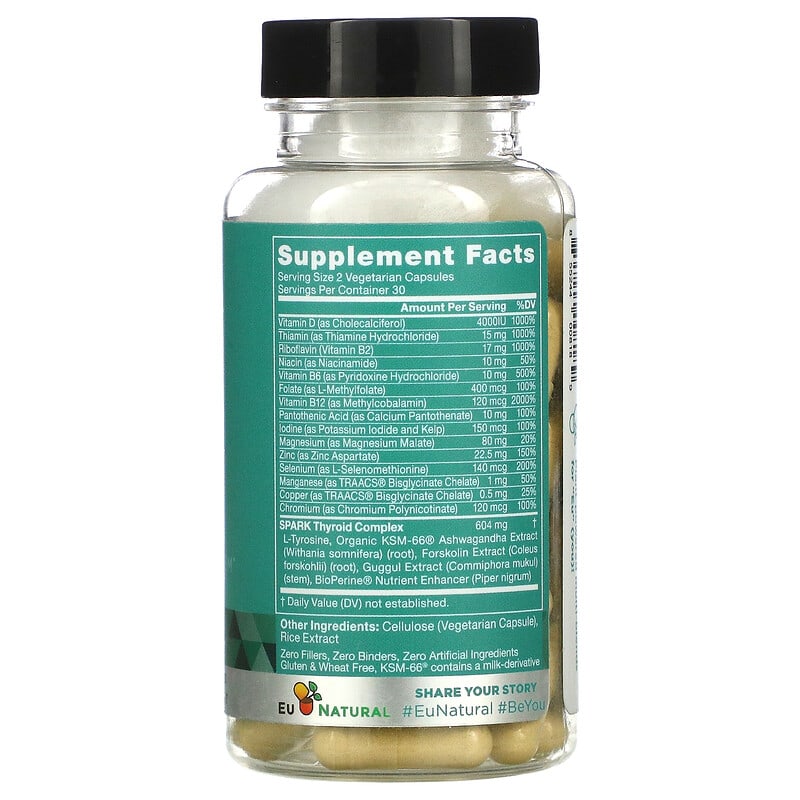 Eu Natural, Spark, Zinc & Selenium, 60 Vegetarian Capsules 855244008189