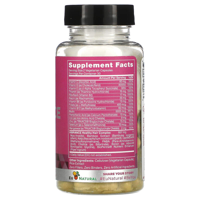 Eu Natural, Vibrance, Biotin & MSM, 60 Vegetarian Capsules 855244008073