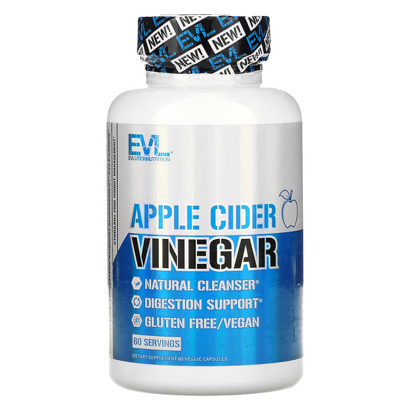 EVLution Nutrition Apple Cider Vinegar 60 Veggie Capsules 818901021082