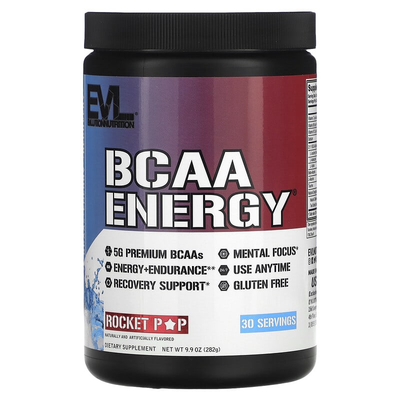 EVLution Nutrition BCAA ENERGY Rocket Pop 9.9 oz (282 g) 818901026995