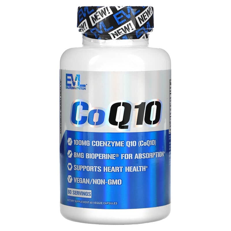 EVLution Nutrition CoQ10 100 mg 60 Veggie Capsules 818901027121