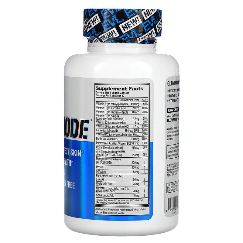 EVLution Nutrition, GlowMode, 30 Veggie Capsules 818901025752