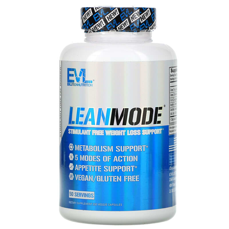 EVLution Nutrition LeanMode Stimulant Free Weight Loss Support 150 Veggie Capsules 852665240716