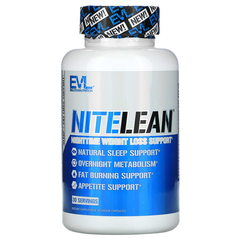 EVLution Nutrition NiteLean Nighttime Weight Loss Support 30 Veggie Capsules 818901025264
