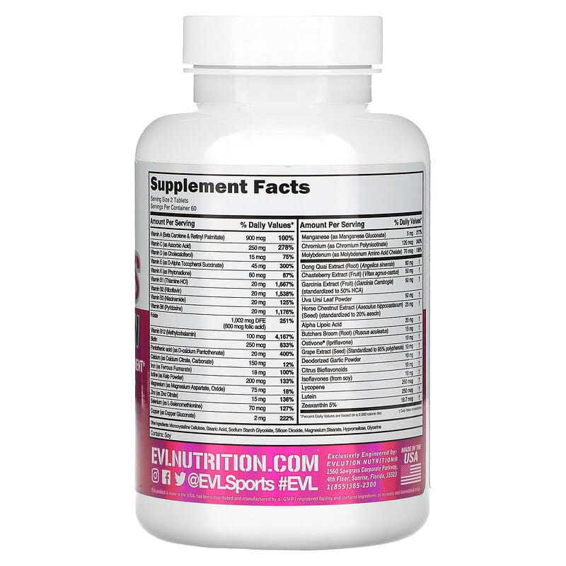 EVLution Nutrition, Women's Multivitamin, 120 Tablets 818901020672